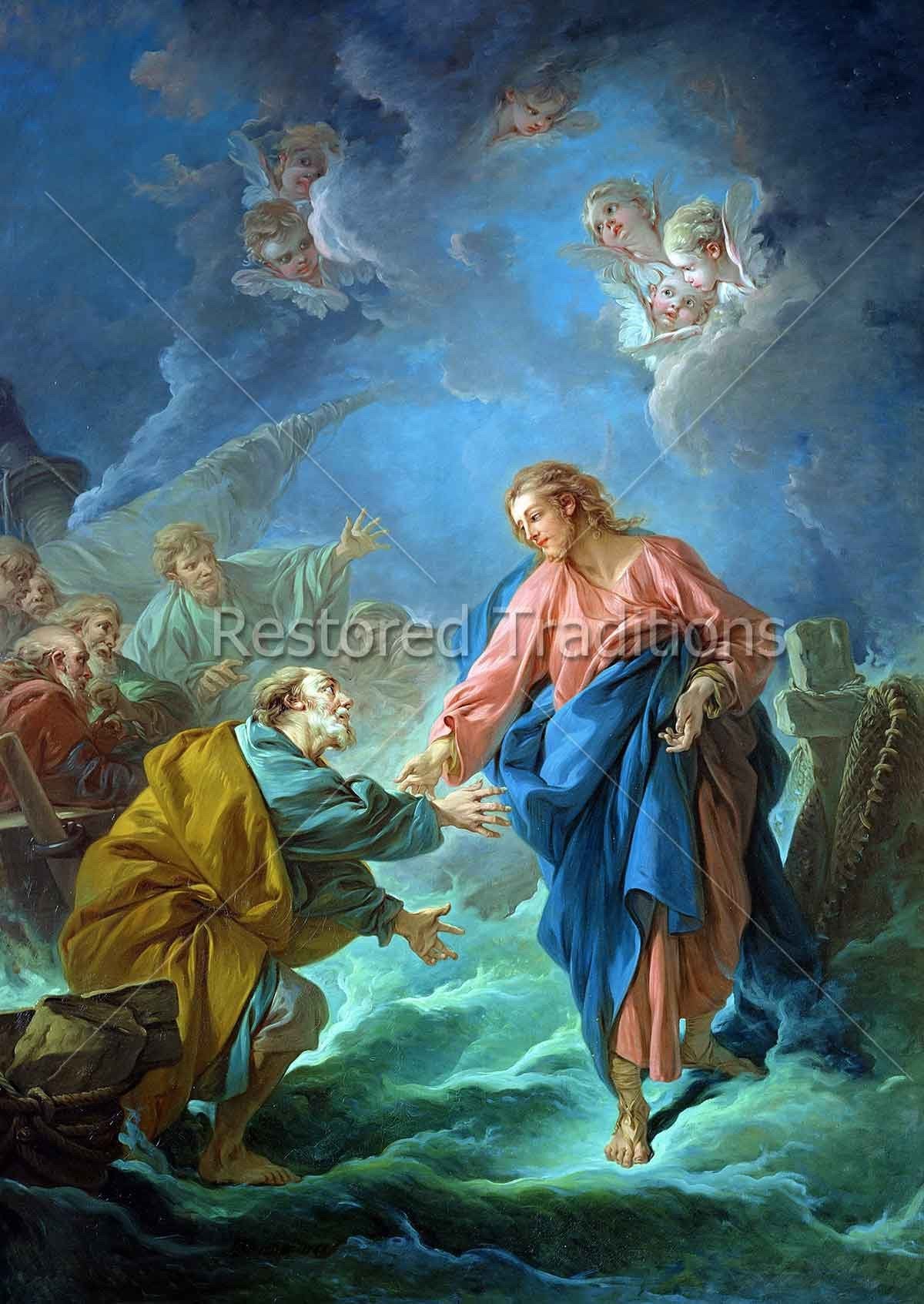 Our Lord and disciple on sea