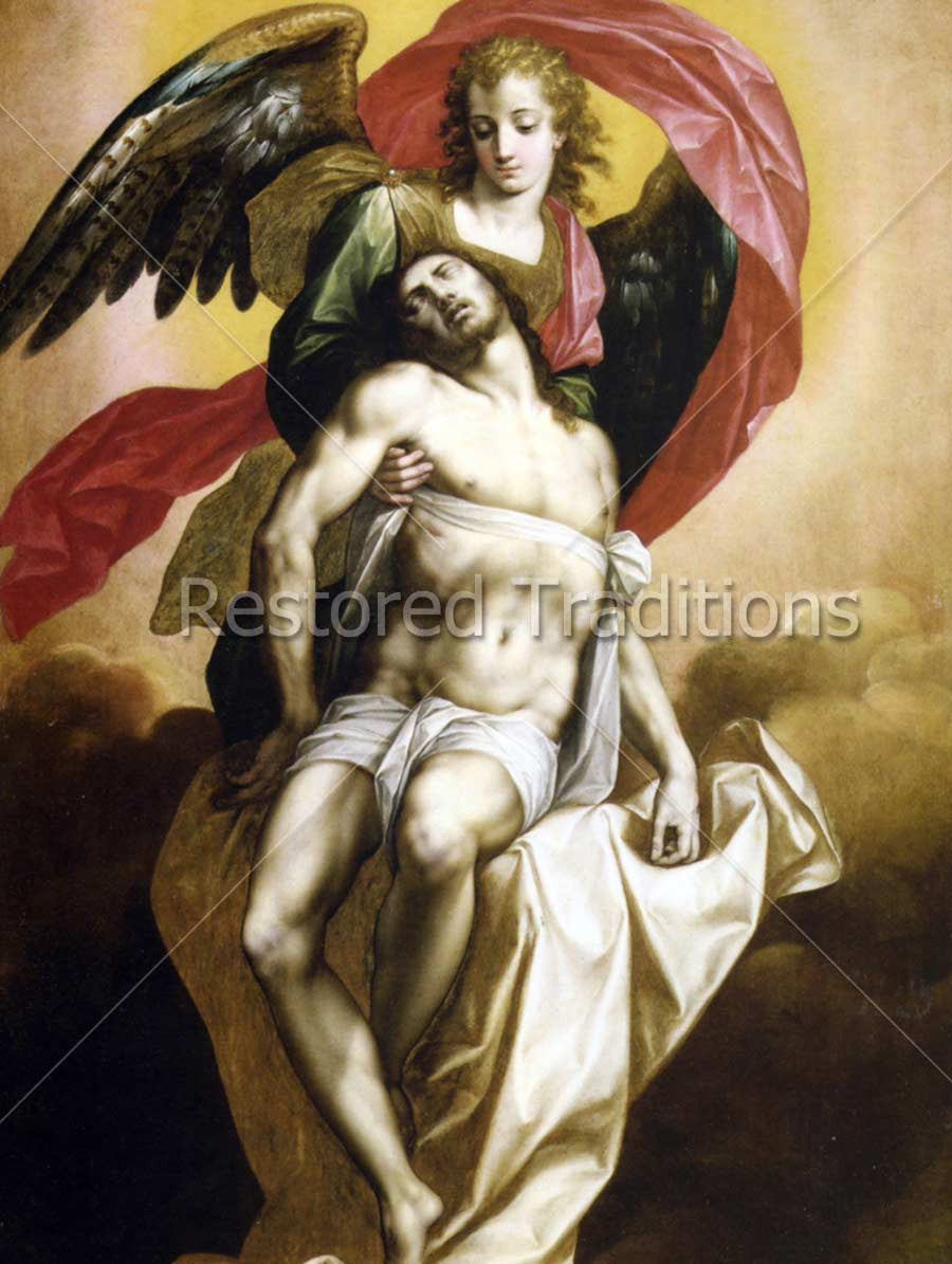 Angel holding Our Lord