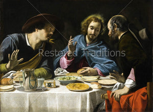 Christ eating with two disciples