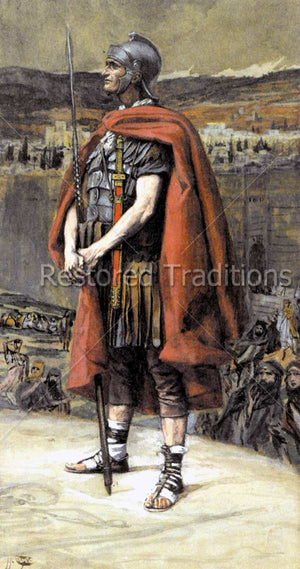 Roman soldier holding spear
