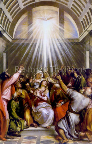 Flames of the Holy Ghost on Pentecost