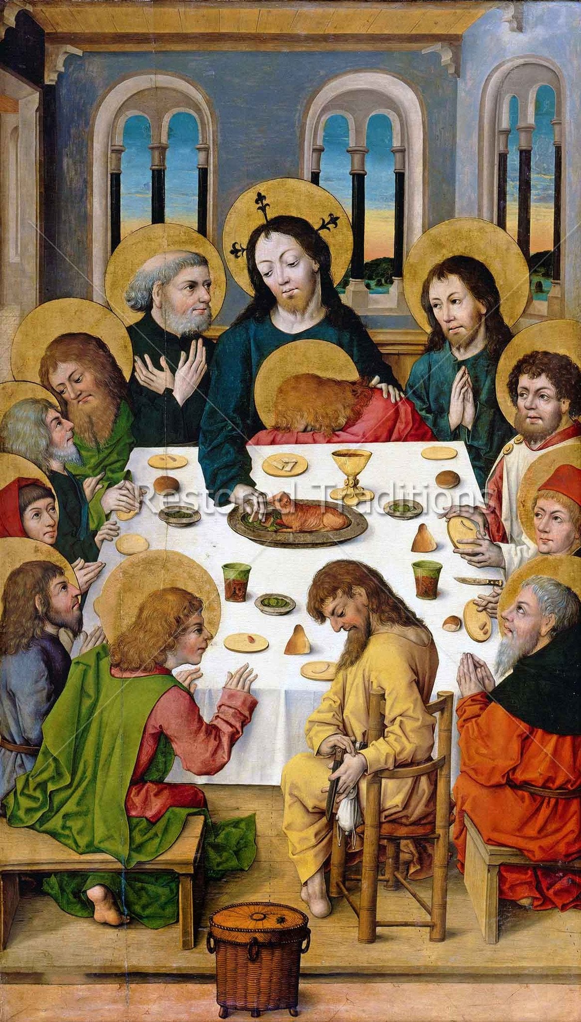 Jesus Last Supper Painting, Christian Religious Wall Art, Catholic