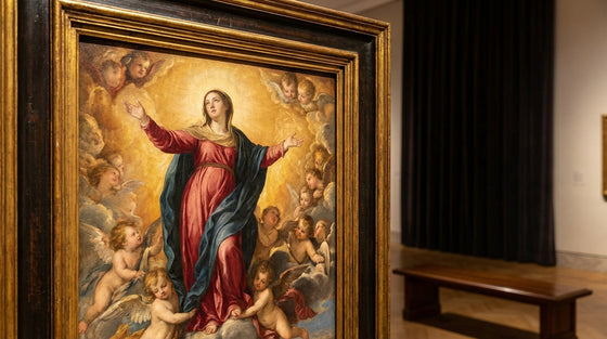 Titian religious paintings: Detail of Mary ascending in 