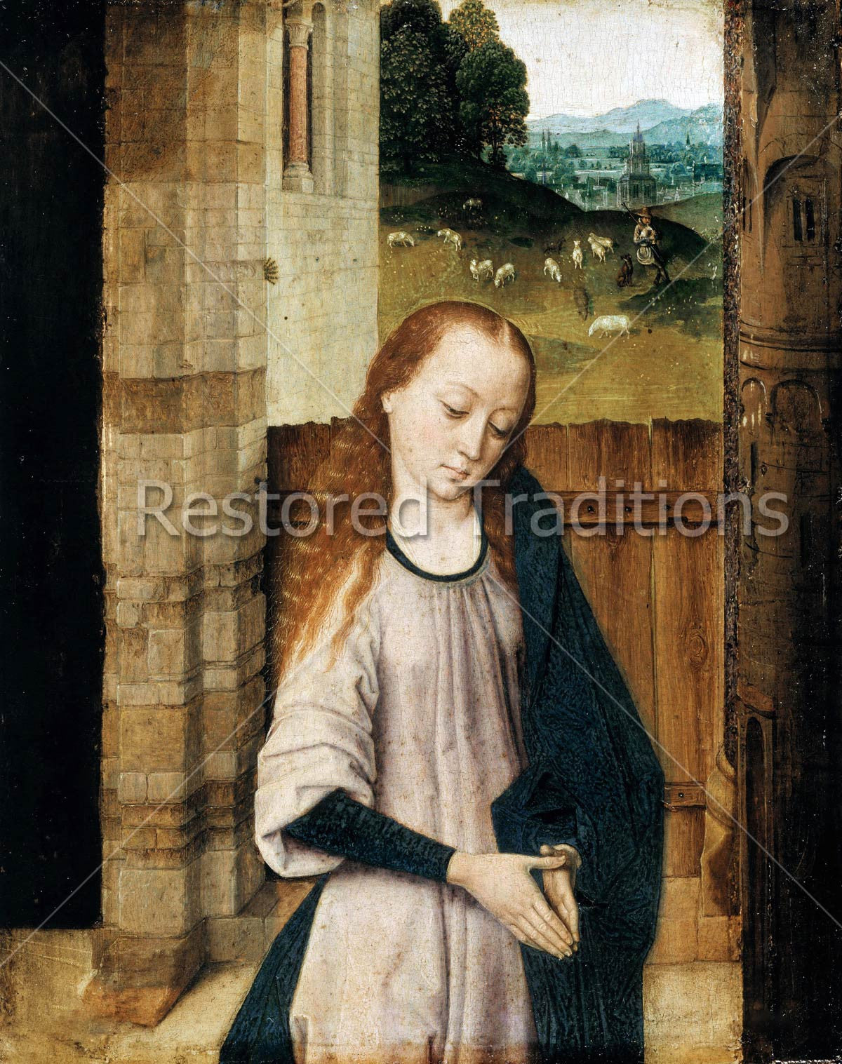 Mary in Adoration – Bouts, restored fine-art print