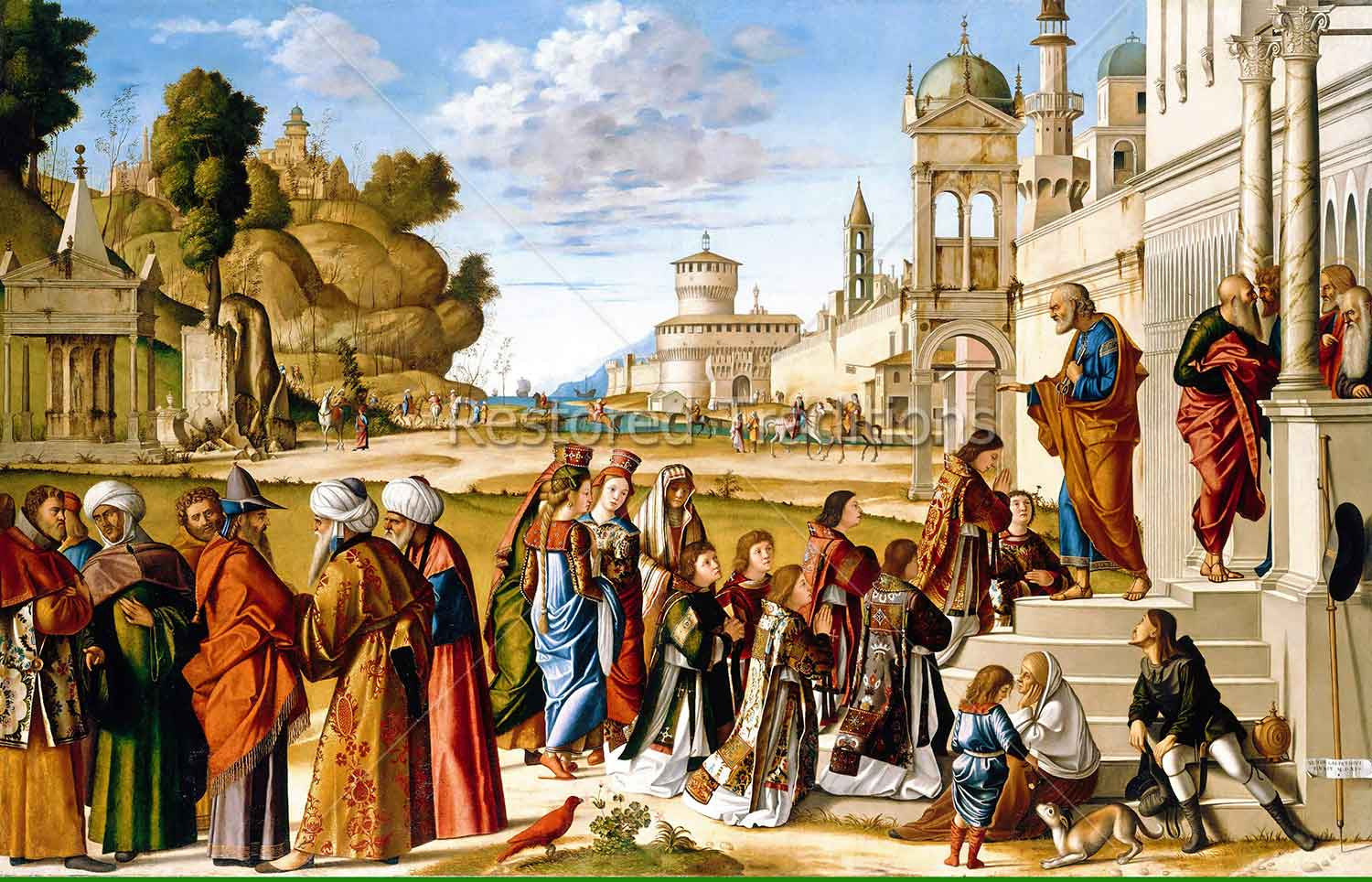 Ordination of St. Stephen as a Deacon – Carpaccio, restored fine-art print