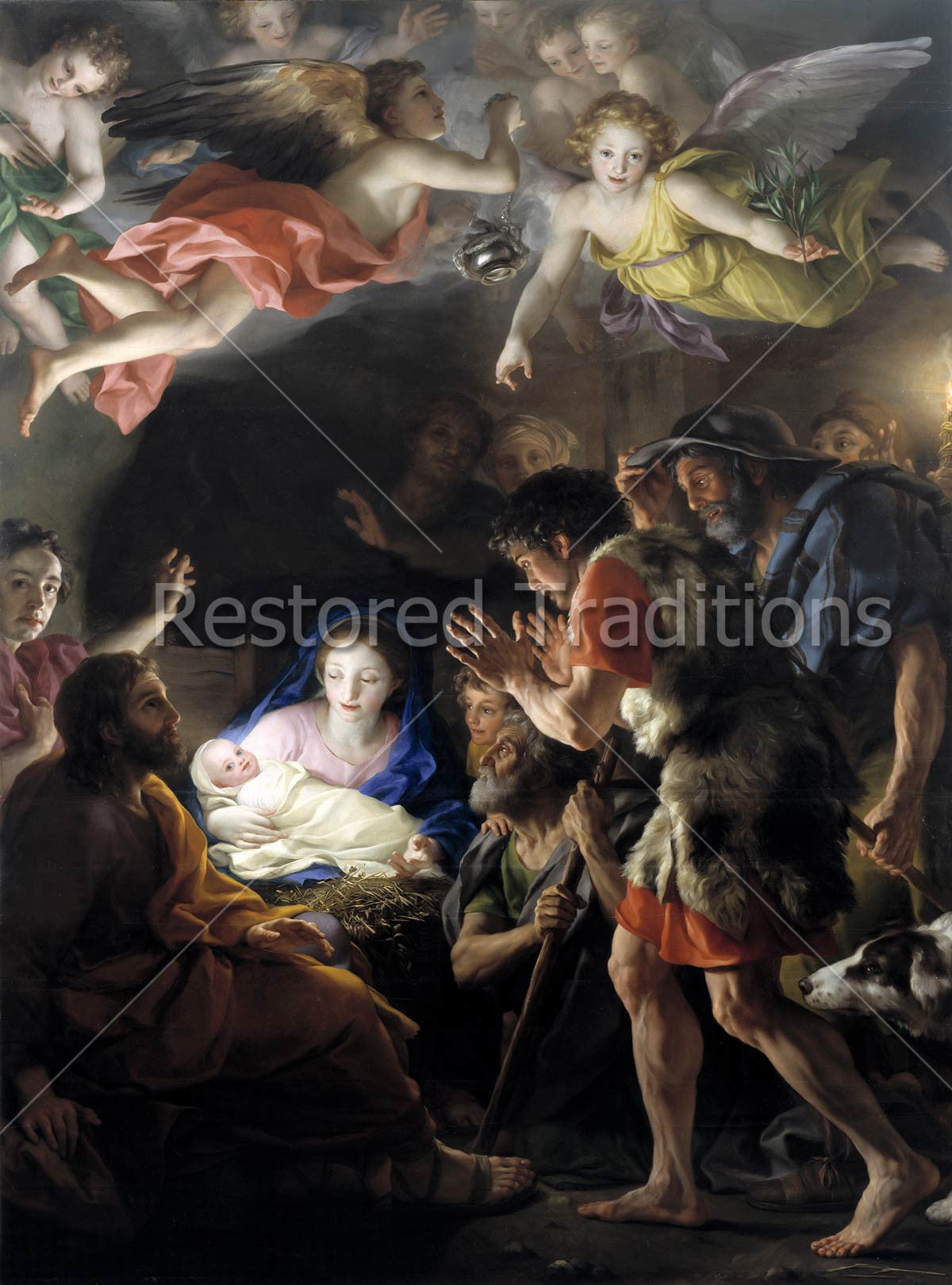 Adoration of the Shepherds – Mengs, restored fine-art print