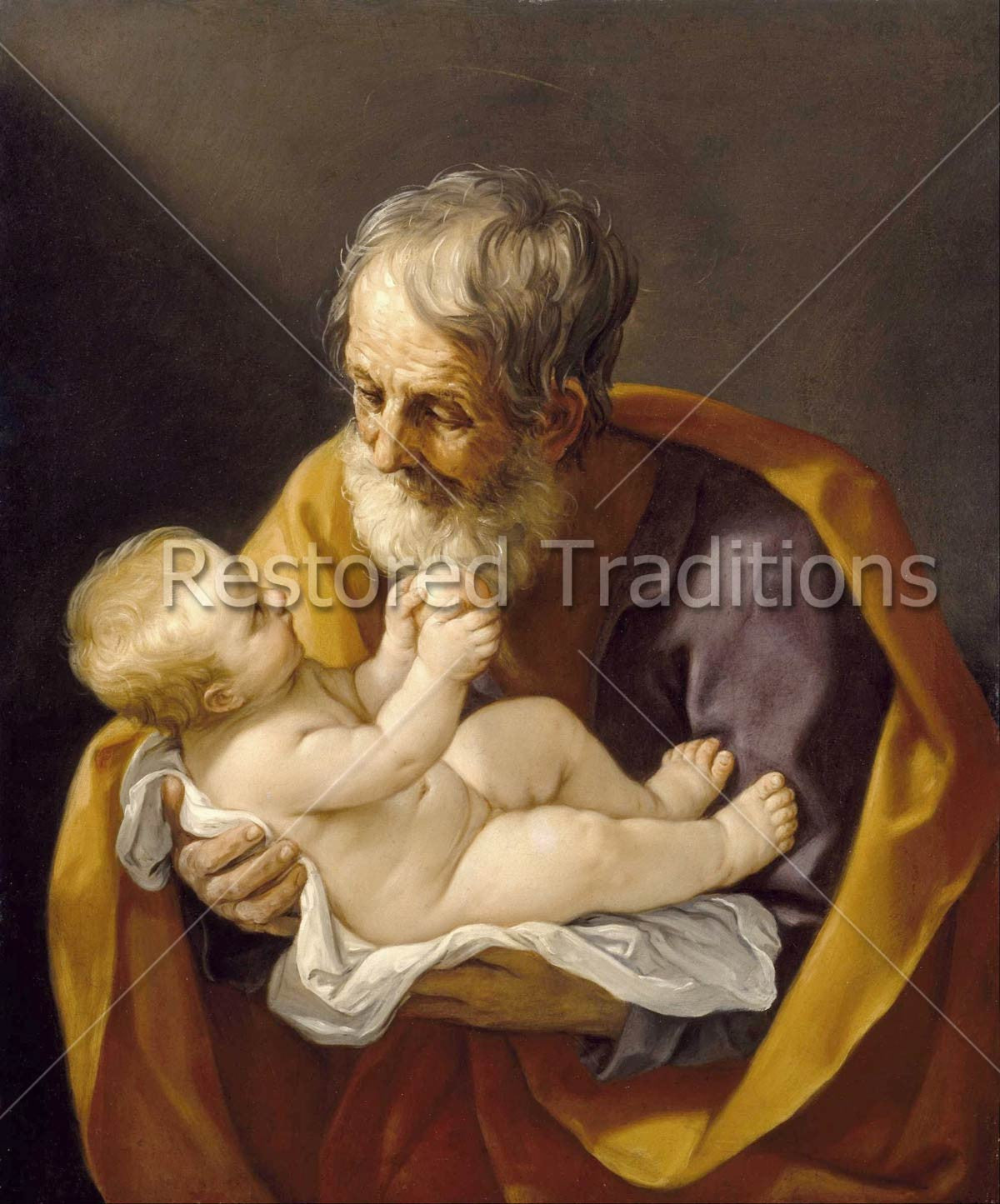St. Joseph Holding Christ – Reni, restored fine-art print