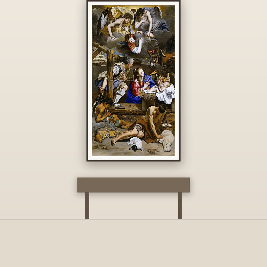 Adoration of the Shepherds – Maino, restored fine-art print