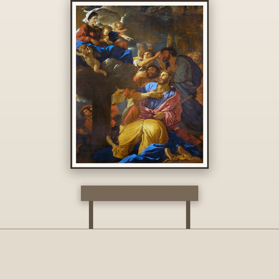 Appearance of the Virgin to St. James the Greater – Poussin, restored fine-art print