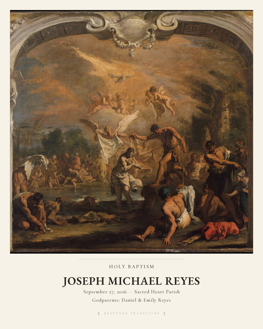 Baptism Keepsake -- Baptism of Christ, Sebastiano Ricci