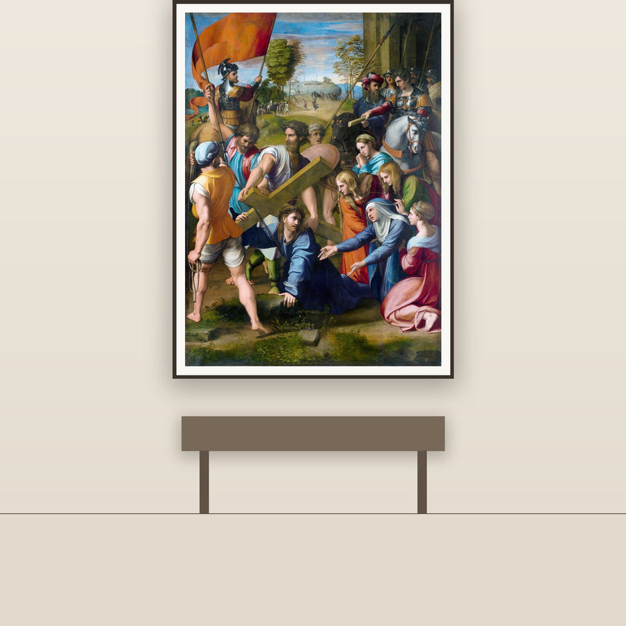 Christ Falls on Way to Calvary – Raphael, restored fine-art print