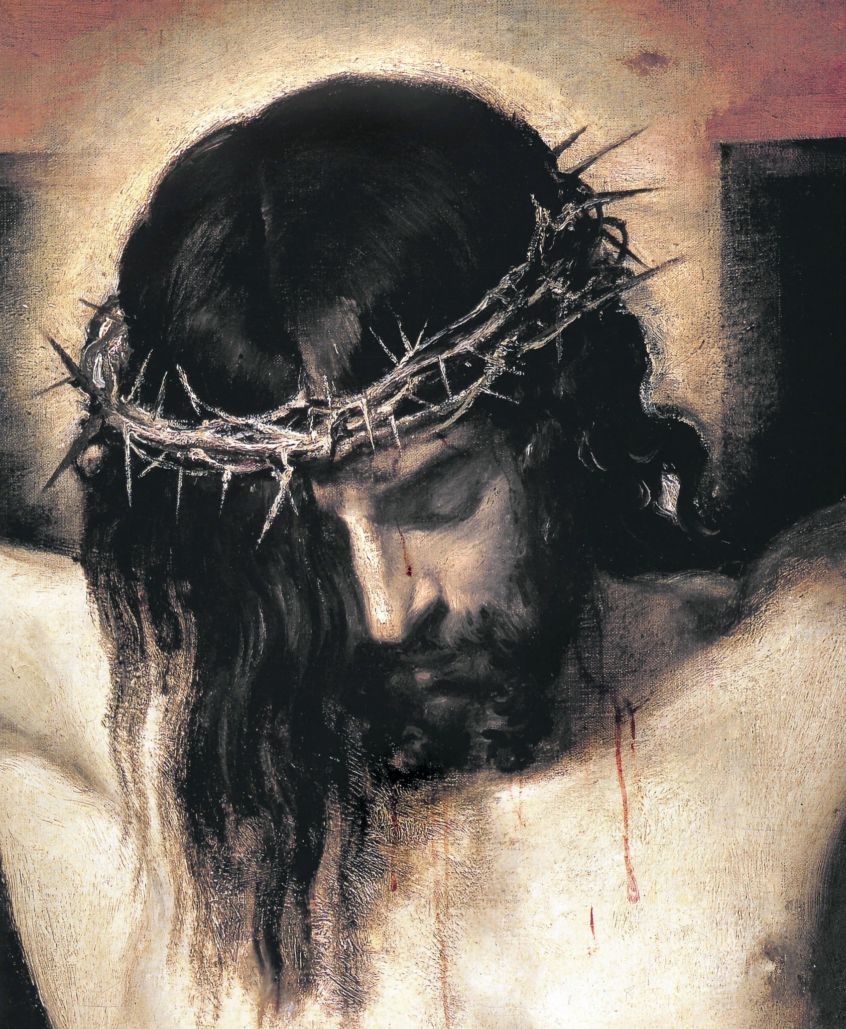 Christ on the Cross, detail – Velazquez, restored fine-art print