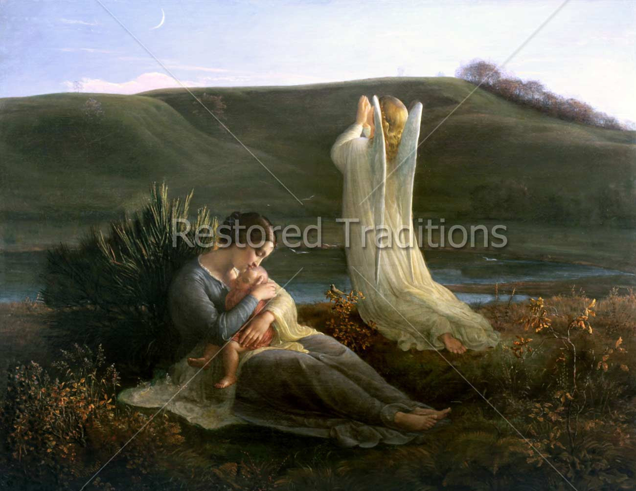 The Angel & the Mother – Janmot, restored fine-art print
