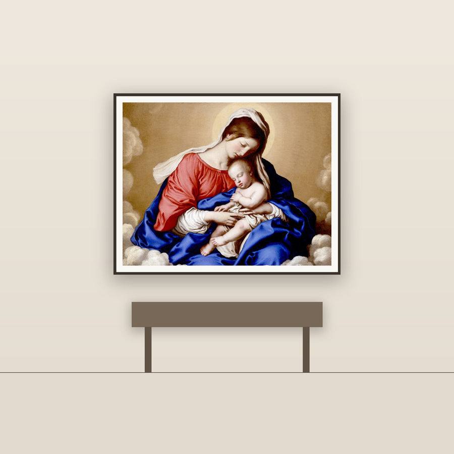 Madonna & Child – Sassoferrato, restored fine-art print