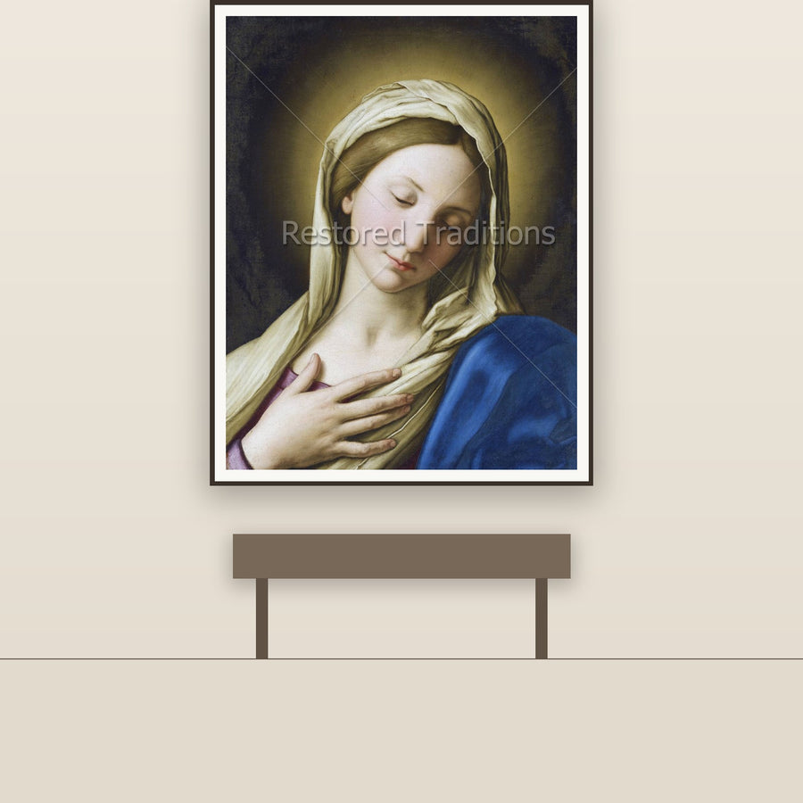 Madonna at Prayer – Sassoferrato, restored fine-art print