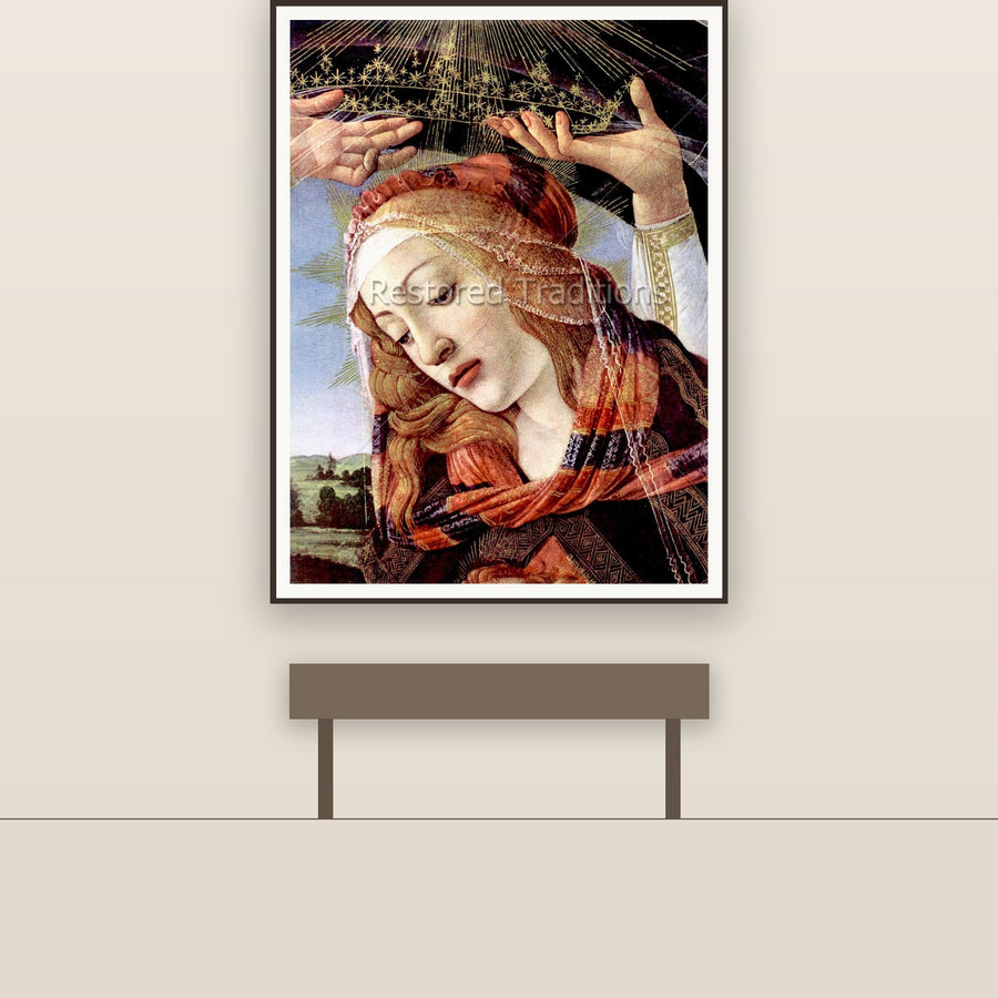 Madonna of the Magnificat, detail – Botticelli, restored fine-art print
