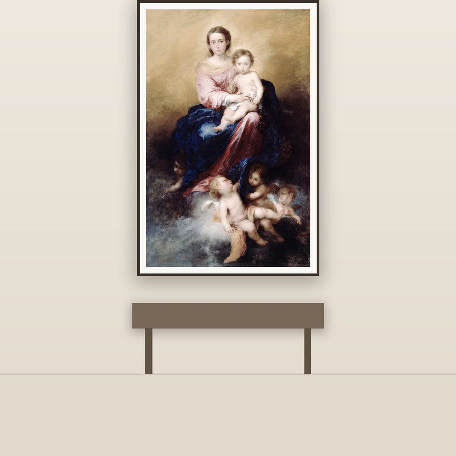 Madonna of the Rosary – Murillo, restored fine-art print