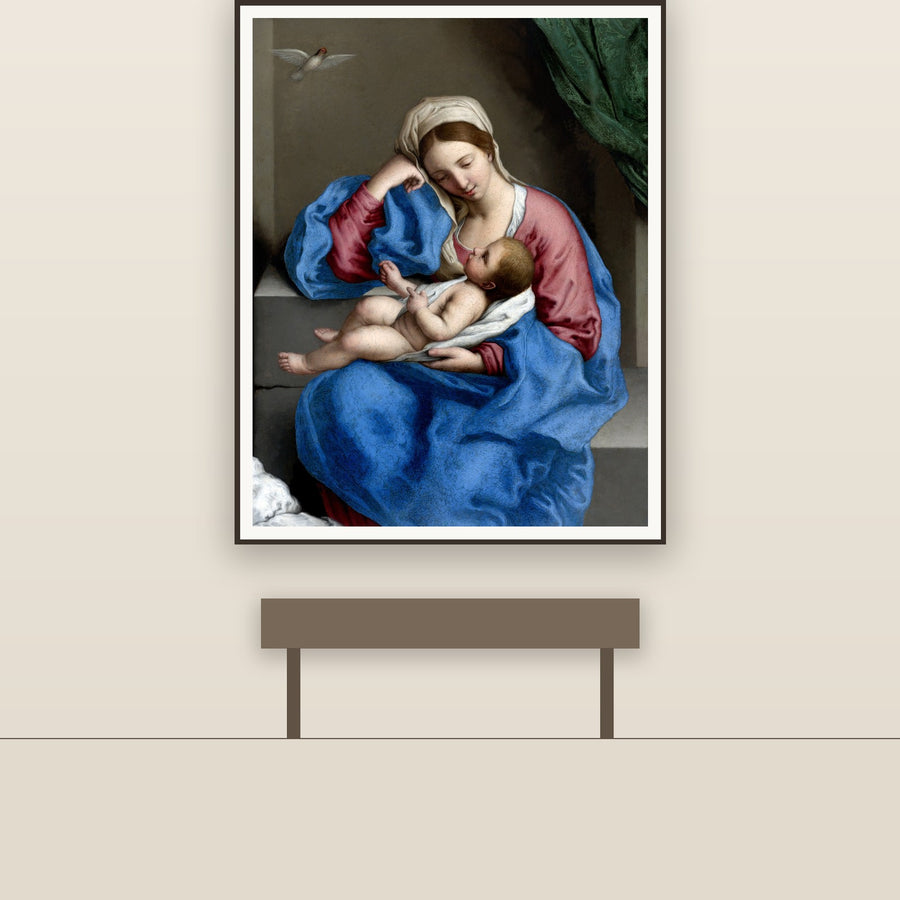 Madonna with the Christ Child – Sassoferrato, restored fine-art print