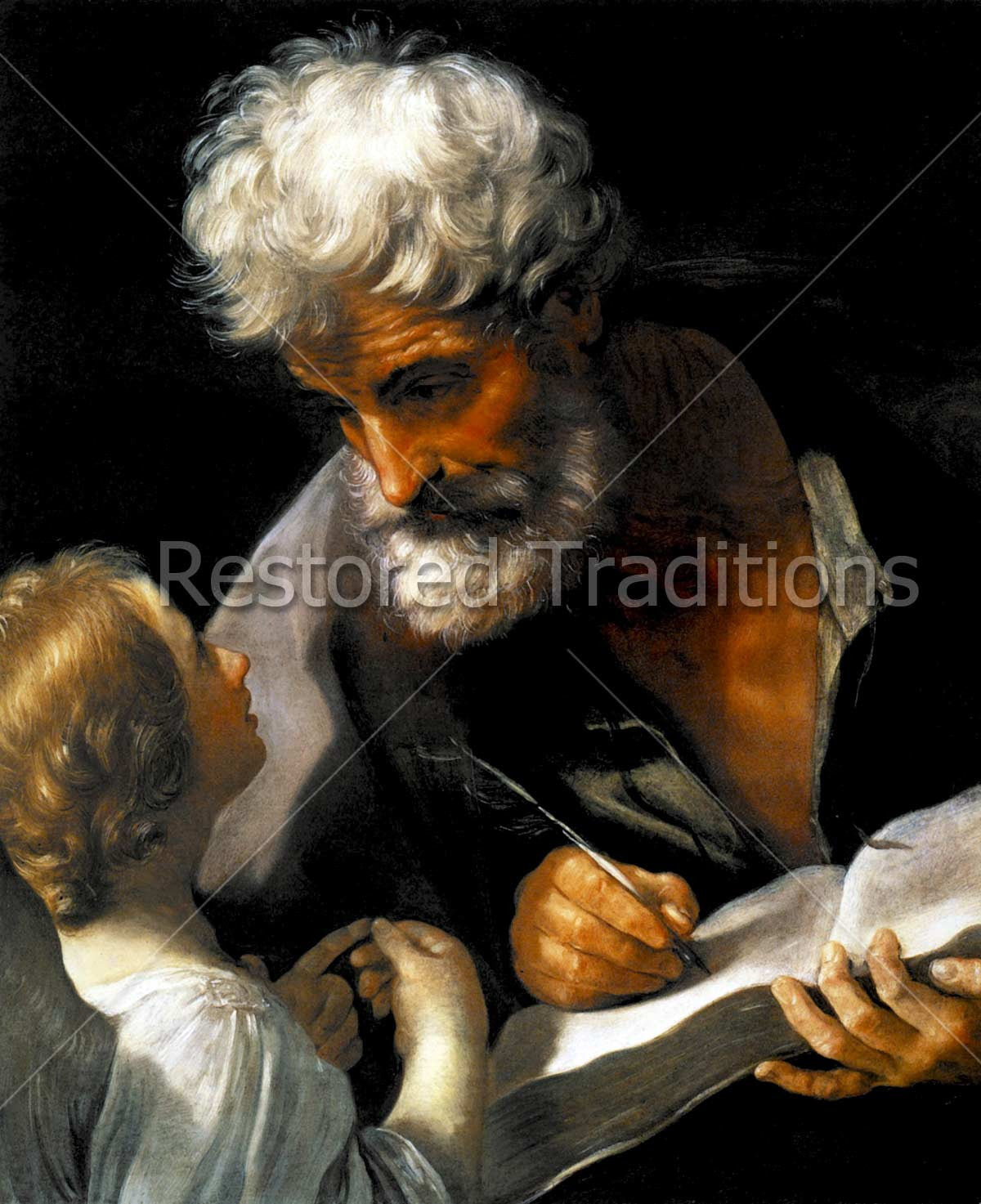 St. Matthew – Reni, restored fine-art print