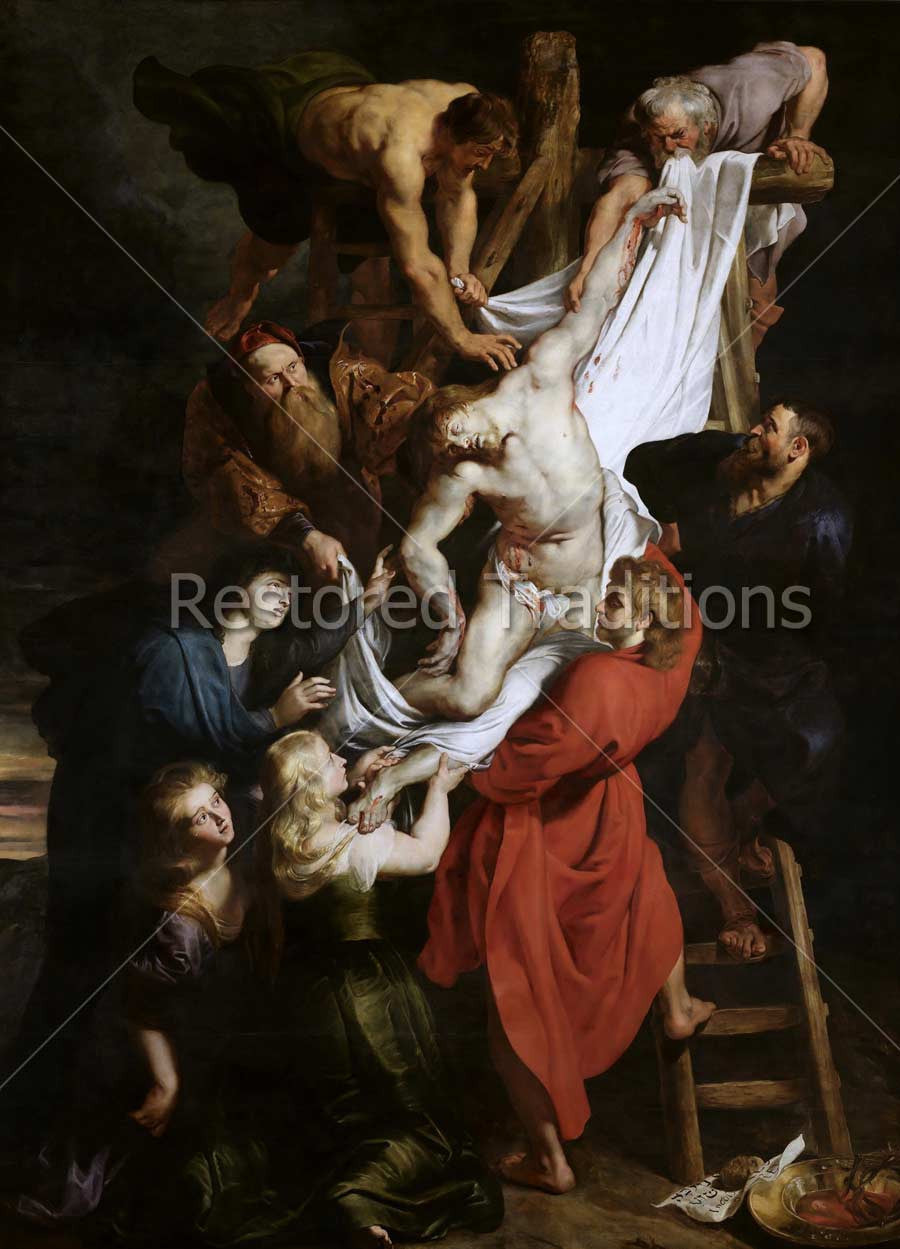 Descent from the Cross – Rubens, restored fine-art print