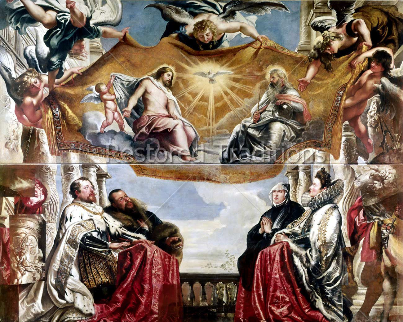The Trinity Adored – Rubens, restored fine-art print