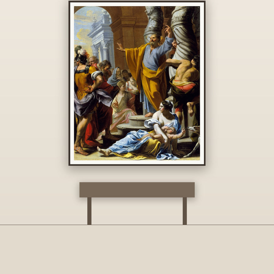 Saint Peter Preaching in Jerusalem – Poerson, restored fine-art print