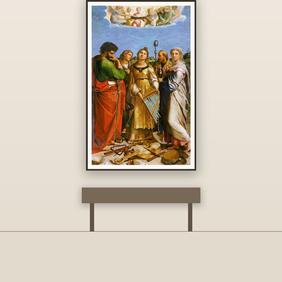 St. Cecilia in Ecstasy – Raphael, restored fine-art print