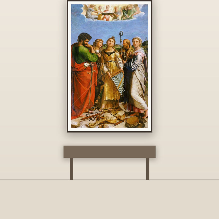 St. Cecilia in Ecstasy – Raphael, restored fine-art print