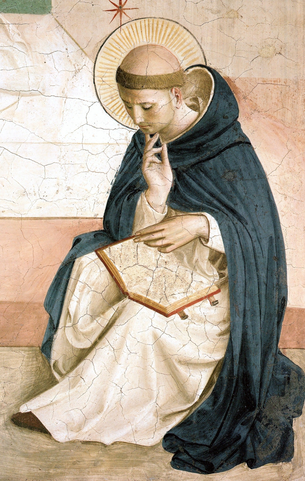 St. Dominic, detail – Angelico, restored fine-art print