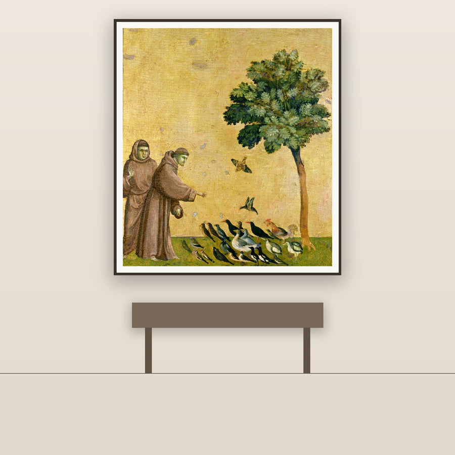 St. Francis Preaching to the Birds- Giotto, restored fine-art print