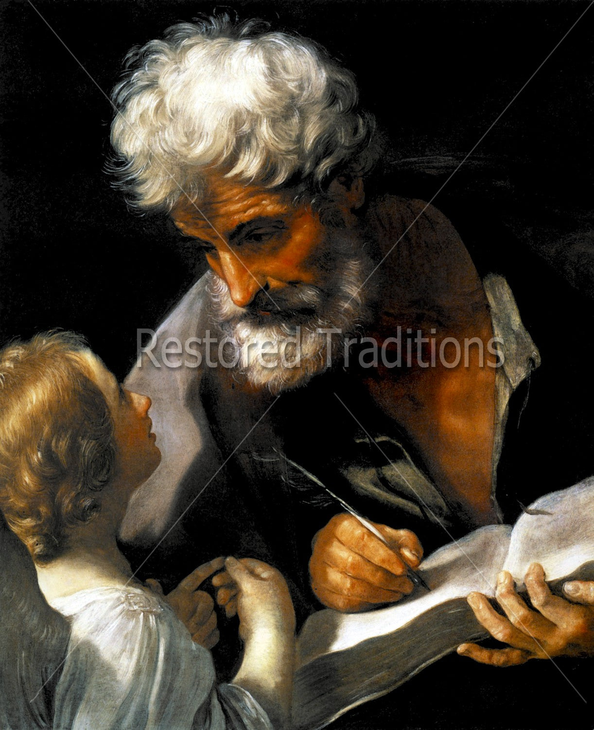 Saint Matthew Writing Gospel