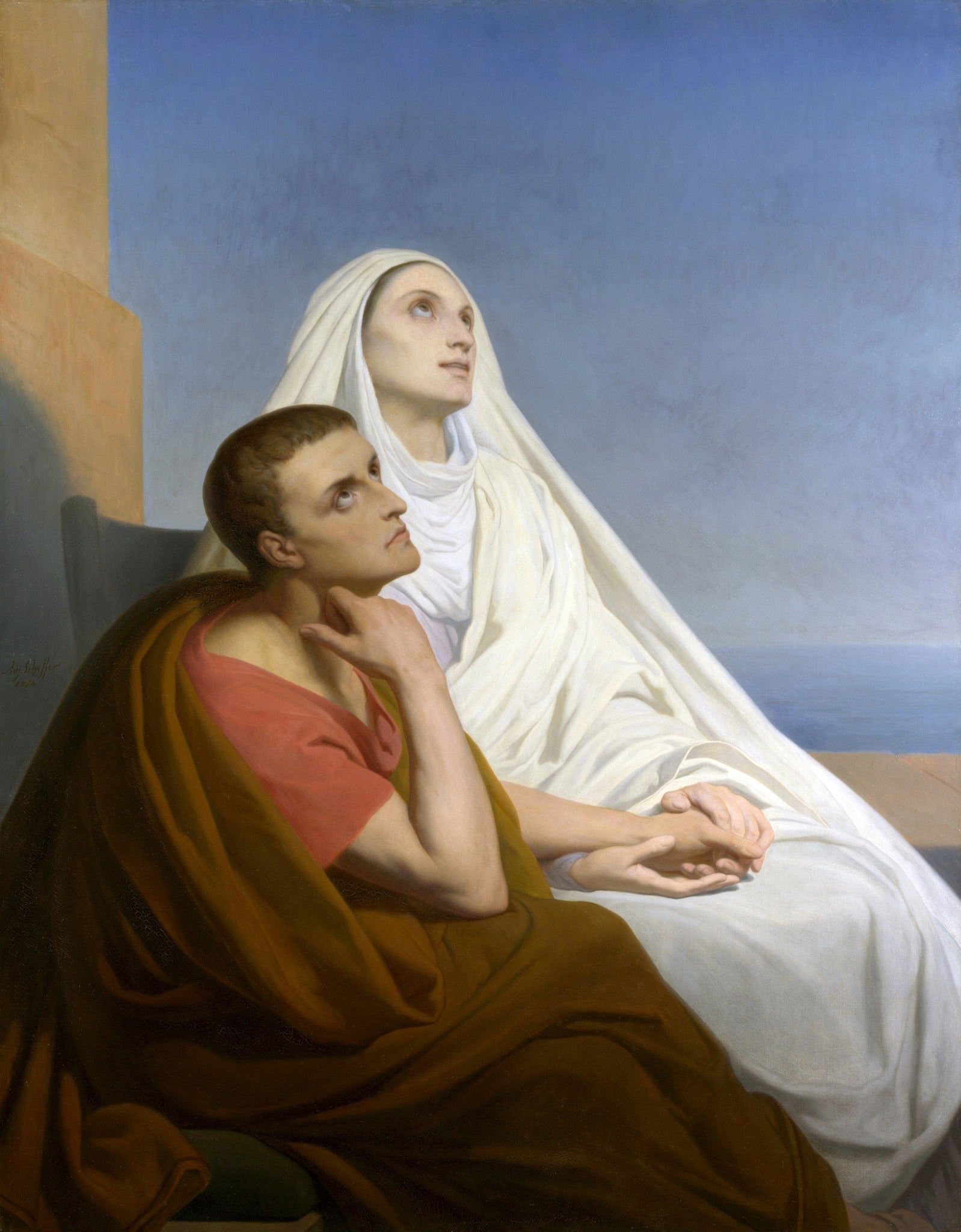 Sts. Monica & Augustine – Scheffer, restored fine-art print