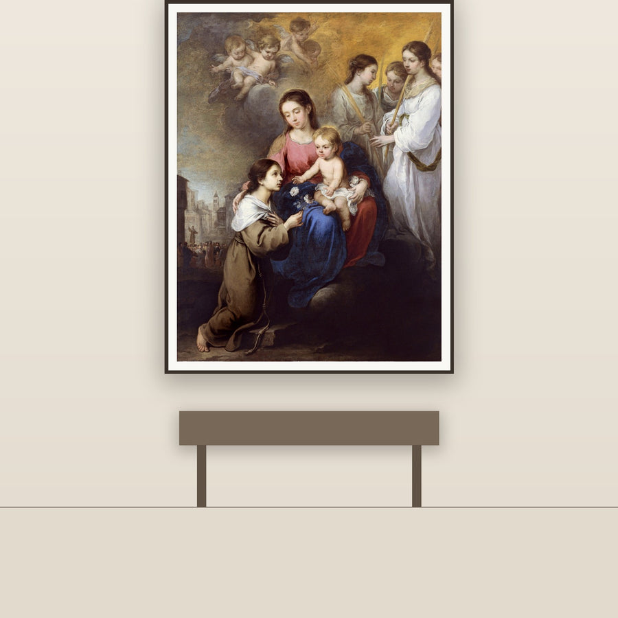 Virgin & Child With St. Rosalia – Murillo, restored fine-art print