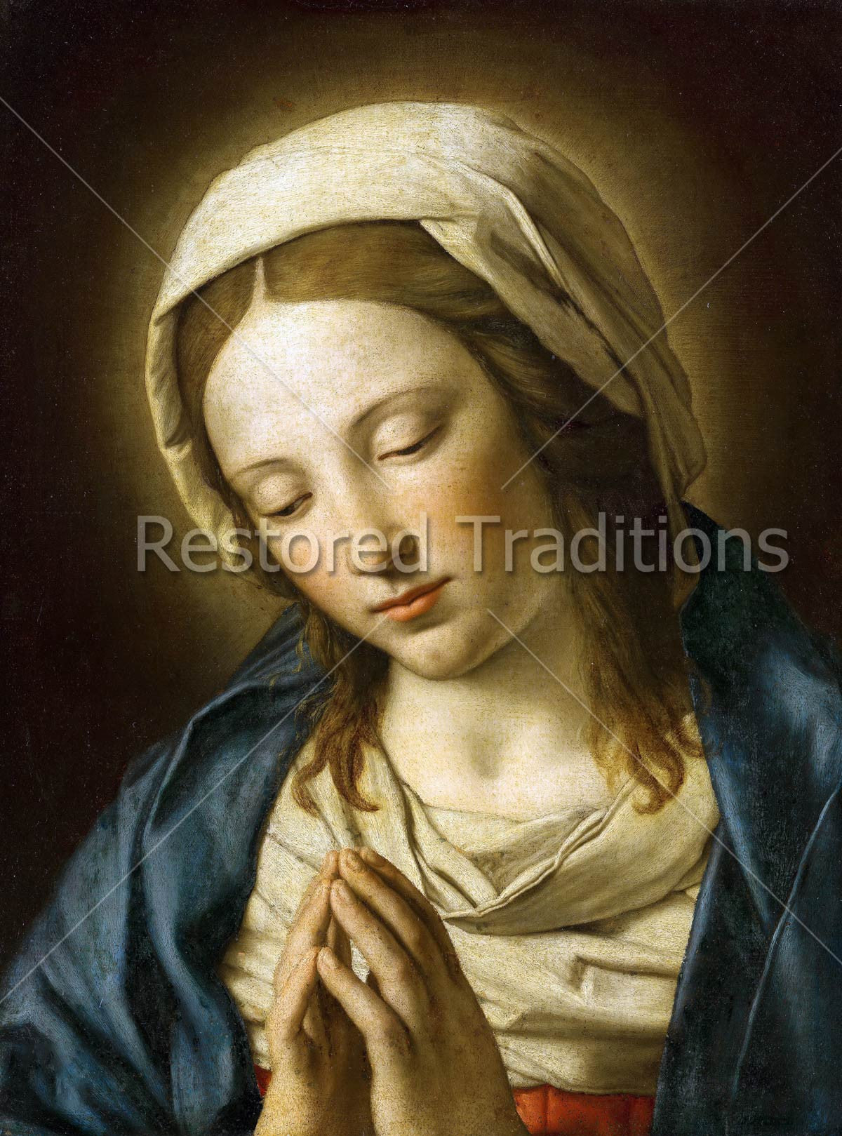 Our Lady in Meditation, Sassoferrato | Catholic Stock Art - Restored