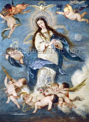 Virgin Mary and Cherub Angels