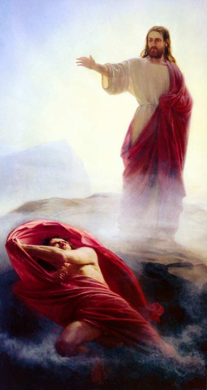 Jesus Begone Jesus Casting Out Satan in Wilderness | High Resolution Image ...
