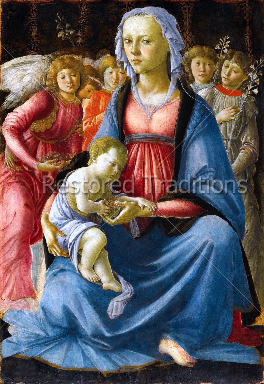 Madonna and Baby Jesus with Angels