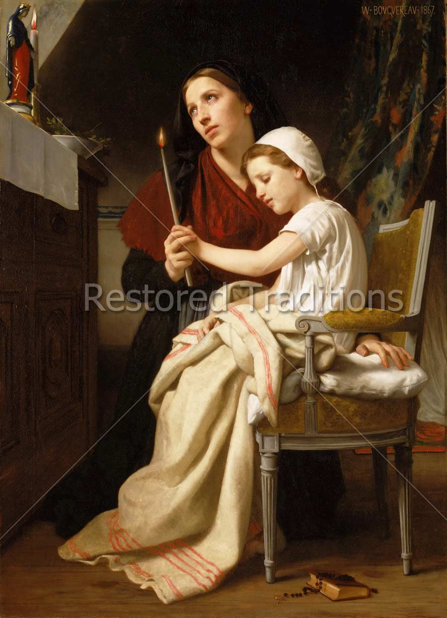 woman and girl praying 