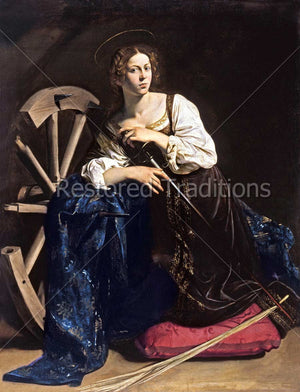 Saint Catherine with sword and wheel