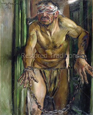 Blindfolded Man in Chains