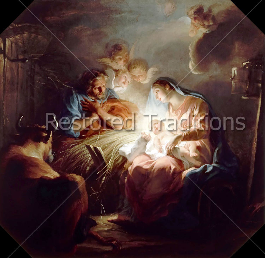 Birth of Christ in Bethlehem Stable