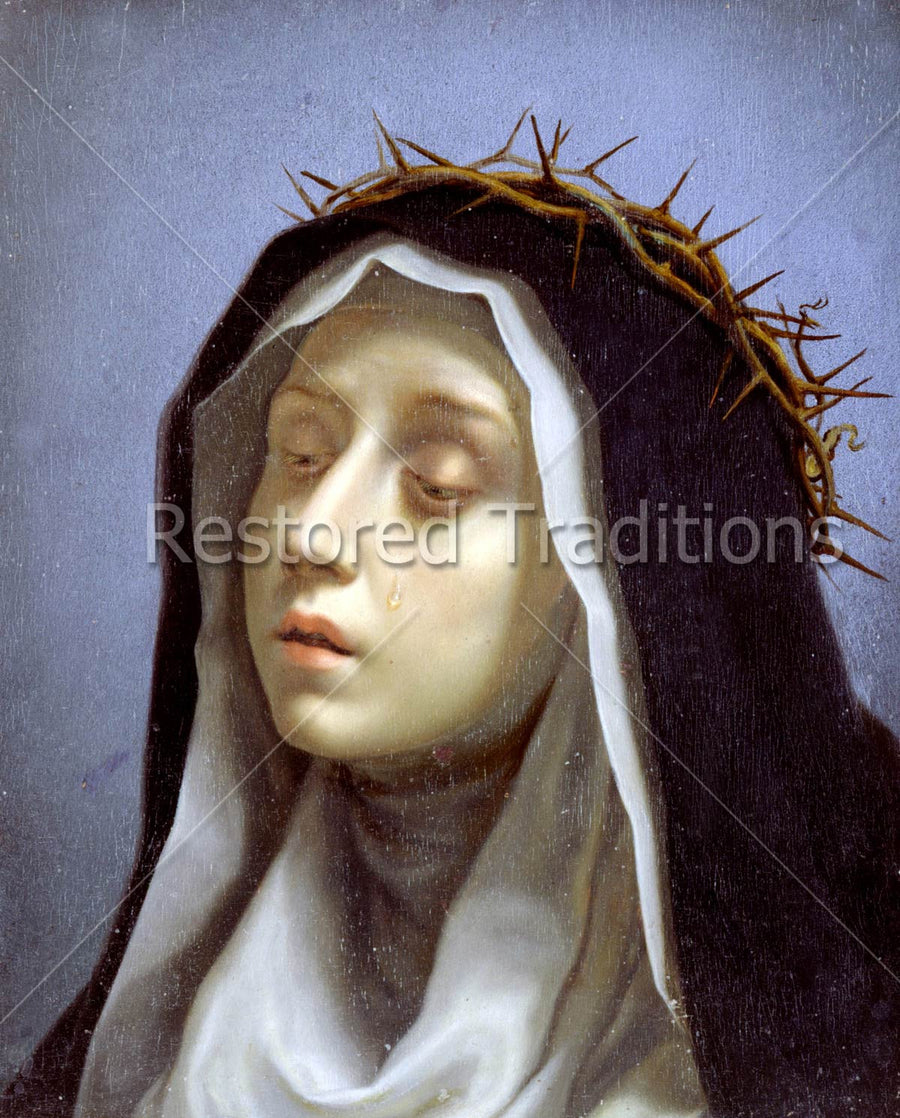 Dominican sister wearing thorns on head