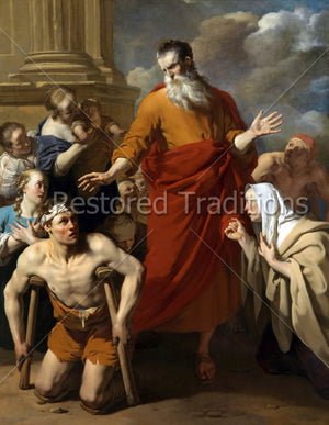 Apostle Paul and crippled man