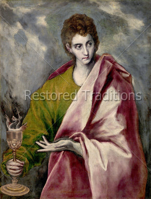 Apostle holding chalice with snake