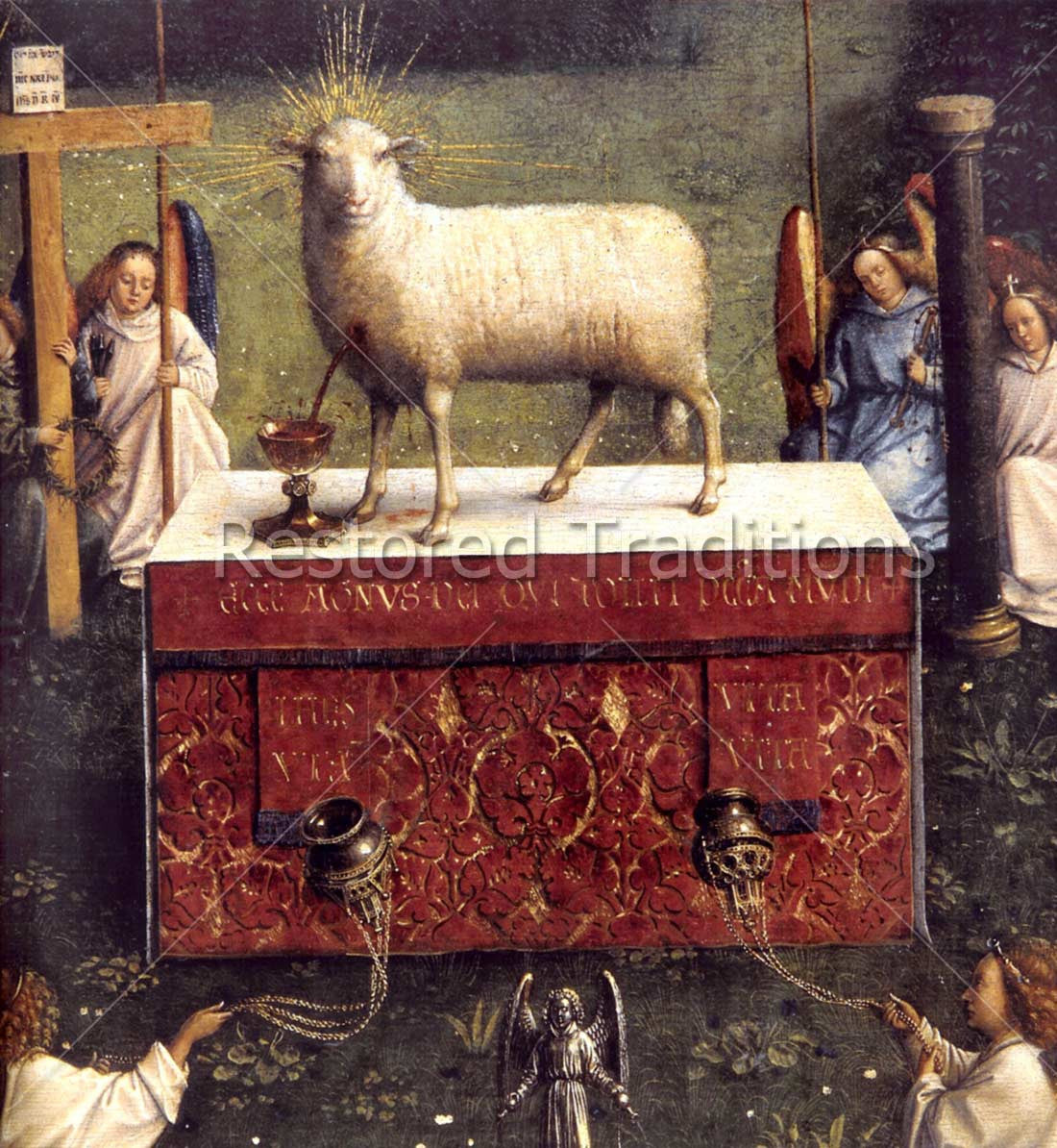 LA NATIVITÉ PASTORALE 額装 アート Eyck-Ghent-Detail-Adoration-
