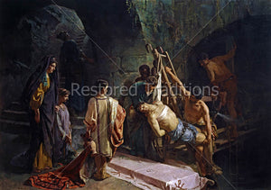 Burial of Christian Martyr in Catacombs