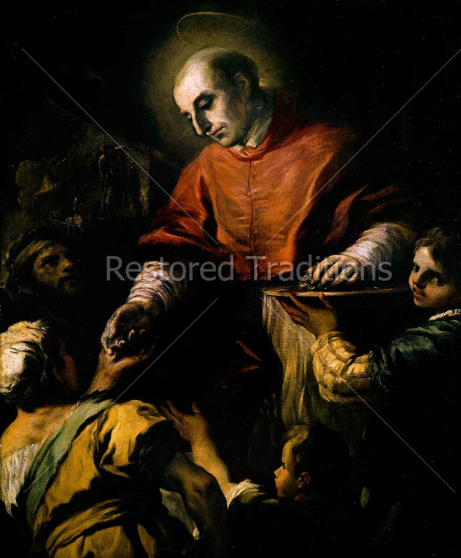 Saintly Cardinal Giving Alms