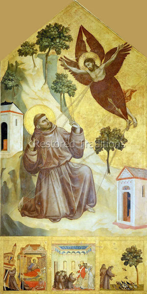Francis of Assisi receiving wounds of Jesus