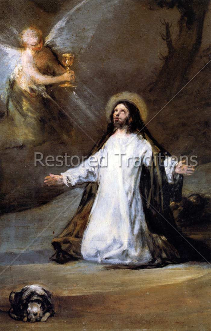 Angel Presenting Chalice to Christ in Gethsemane