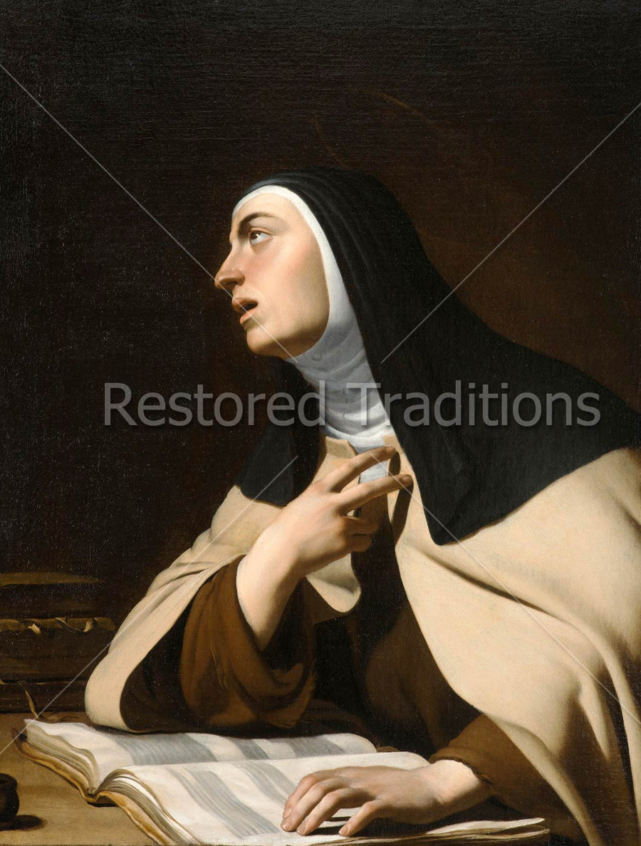 Carmelite nun reading book